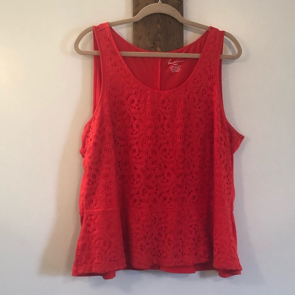 Lane Bryant Tops - Sleeveless red lace top by Lane Bryant, Size 18/20